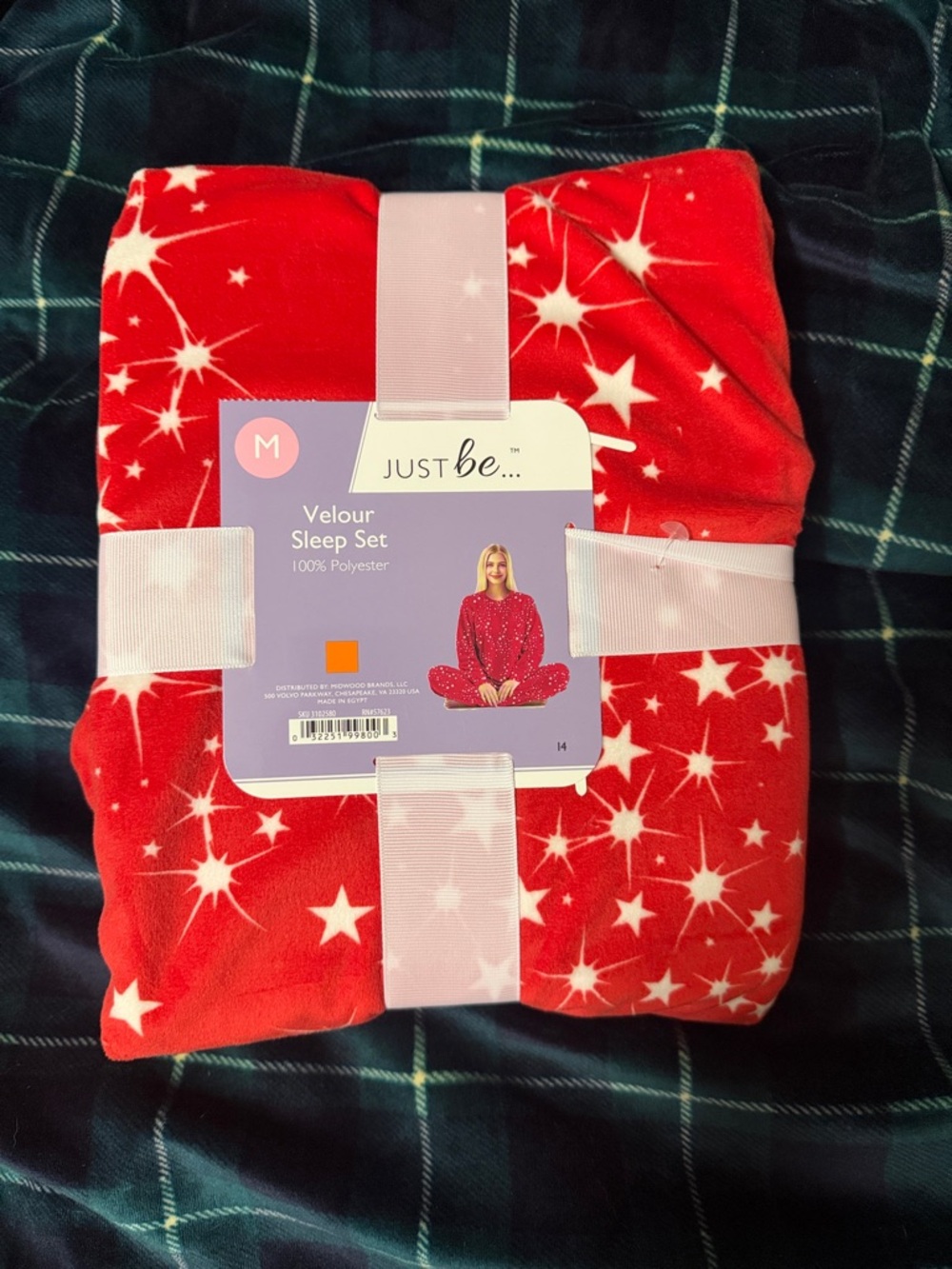 just be Red Star Velour Sleep Set